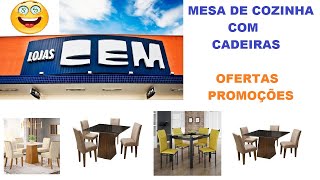 LOJAS CEM MOVEIS MESA COZINHA  LOJAS CEM MESA COM 4 CADEIRAS  LOJAS CEM OFERTAS  LOJAS CEM MESAS [upl. by Ahsiyn]