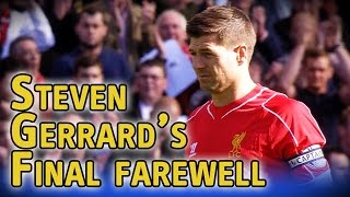 Steven Gerrard walks onto Anfield pitch for final time to an amazing response from fans [upl. by Dickman]