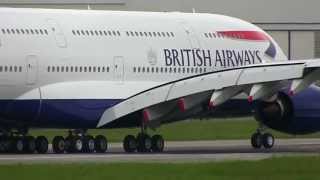 British Airways Airbus A380 GXLEA Takeoff and Landing  Test Fly 2013 May 24th [upl. by Llennahs]