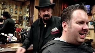 Surprising A Customer With My Big Scissors  Cliffs Barber Corral Tutorial 41 [upl. by Greenwald190]