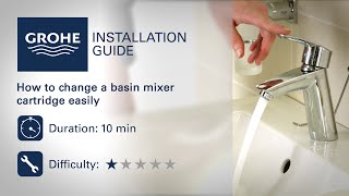 Change a GROHE basin mixer cartridge [upl. by Eleonore]