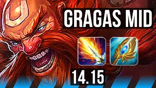 GRAGAS vs KATARINA MID  1016 600 games Dominating  EUNE Grandmaster  1415 [upl. by Erdnael748]