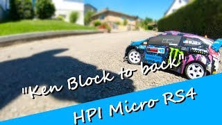 quotKen Block to backquot mit HPI Micro RS4 Ford Fiesta 118 beim Driften [upl. by Yrogiarc]