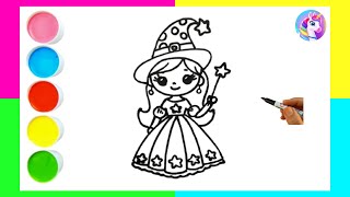 Princess Fairy DrawingColoring for KidsToddlers [upl. by Llerruj857]