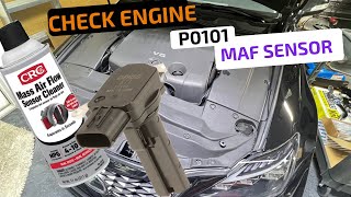 Lexus IS250 IS350 MAF Cleaning  Check Engine P0101 P0172 P0175 [upl. by Irish818]