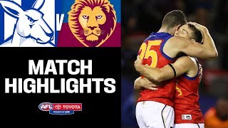 North Melbourne v Brisbane Highlights  Round 2 2019  AFL [upl. by Nevai]