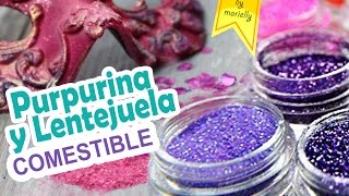 Como hacer PURPURINA y LENTEJUELAS Comestibles para TARTAS  by MARIELLY [upl. by Bass]