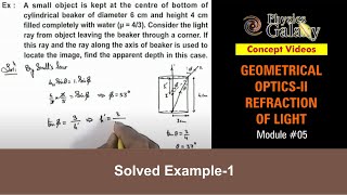 Class 12 Physics  Refraction of Light  5 Solved Example1  For JEE amp NEET [upl. by Nicholson151]