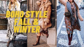 Boho Style Fall amp Winter Outfit Ideas How to Wear Bohemian Style for Cold Days [upl. by Crary]