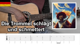 Die Trommel schlägt und schmettert  Landsknecht song  fingerstyle guitar TAB [upl. by Colville]