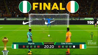 Nigeria vs Côte dIvoire FINAL  Penalty Shootout 2024  African Cup of Nations 2023  PES Gameplay [upl. by Anidualc]