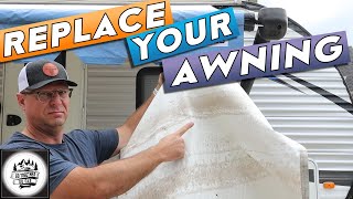 How To Replace RV Awning Fabric With KING BIRD RV Awnings  DIY kingbird [upl. by Shanna400]