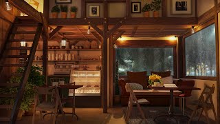 Rainy Jazz Cafe  Slow Jazz Music in Coffee Shop Ambience for Work Study and Relaxation [upl. by Calypso]