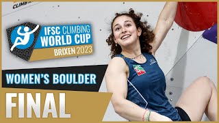 Womens Boulder final  Brixen 2023 [upl. by Juieta]