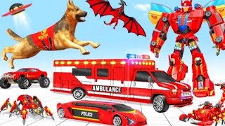 Ambulance Dog Robot  Robot Transformer [upl. by Anyzratak667]