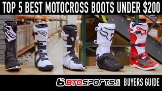 Top 5 Best Motocross Boots Under 200  BTO Sports Buyers Guide [upl. by Saloma]