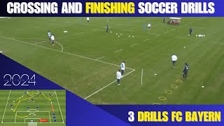 Crossing And Finishing Soccer Drills  3 Drills FC Bayern [upl. by Jojo]