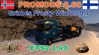 ETS2 149 PROMODS 268 Kirkenes QuarryNO to MuonioFI With Grimes Frosty mod Challenging Drive [upl. by Orabla653]