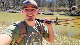 Traditional Bowhunting Hogs  Creek Fishing  032024 [upl. by Okia97]