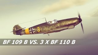 Bf 109 B vs 3 x Bf 110 B [upl. by Kenley]