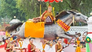 Lao New Year celebrations In Luang Prabang ພິທີແຫ່ວໍ່ 2016 [upl. by Assilev706]