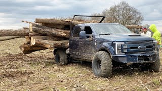 EXTREME LOGGING with the AnyLevel F350 10TON HAUL [upl. by Eecyal]