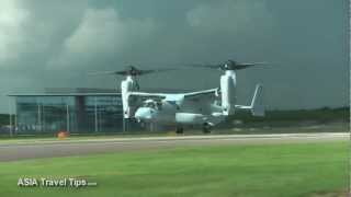 US Marine Corps Bell Boeing MV22 Osprey Aerial Display  Farnborough 2012  HD [upl. by Enelyad605]