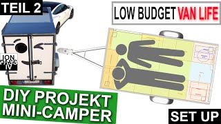 Projekt Mini Camper  TEIL 2  DIY VanLife im Kofferanhänger–der Low Budget Wohnwagen für das EAuto [upl. by Pozzy]