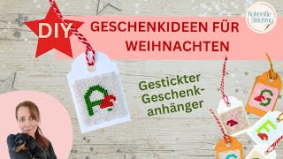 Weihnachtsmützen Alphabet Gestickter Geschenkanhänger mit Buchstaben Kreuzstich [upl. by Haya]