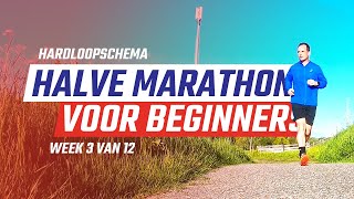 Hardloopschema halve marathon  Week 3  12  Verantwoordelijk uitbouwen van de kilometers [upl. by Firmin]