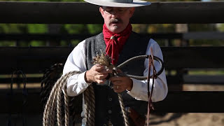 How to Tie the Mecate to the Hackamore or Bosal with Jeff Sanders [upl. by Eyk478]