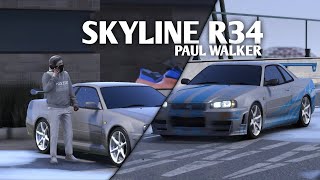 PROJECT NISSAN SKYLINE R34 PAUL WALKER  GTA V ROLEPLAY [upl. by Whitson]