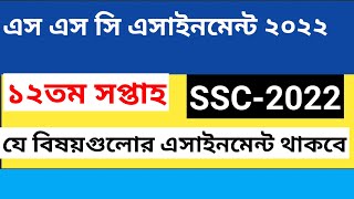 ssc 2022 assignment 12th week question।। ssc 12th week assignment question 2022 [upl. by Ggerk]