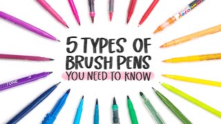 5 Types of Brush Pens Every Hand Lettering Beginner Should Know [upl. by Ettennig]