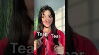 Difference between tear amp tear Heteronyms english shorts youtubeshorts [upl. by Aikmat]