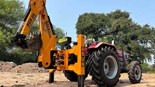 Mini Backhoe Loader Mahindra Arjun Novo 605 4WD  Tractor Fitted Machine  Arun Agro industries MP [upl. by Assirralc362]