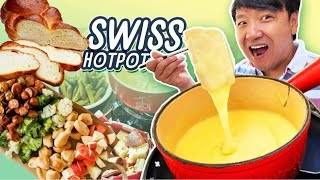 Traditional Swiss Fondue vs UNLIMITED Chinese Fondue in Switzerland  Foods to Eat Before You Die [upl. by Grinnell]