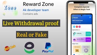 Reward Zone app Withdrawal proof  Reward Zone app Real Or Fake  Reward Zone app payment proof [upl. by Friday]