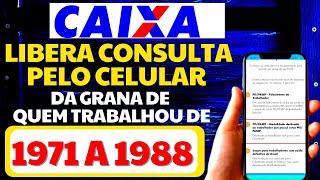 CAIXA LIBERA CONSULTA DA GRANA DE QUEM TRABALHOU DE 1971 A 1988  VEJA O PASSO A PASSO COTAS DO PIS [upl. by Eellac458]