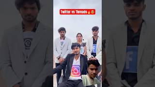 Twitter vs threads🤣 funny comedy carryminati comedyfilm threads twitter youtubeshorts [upl. by Tucky]