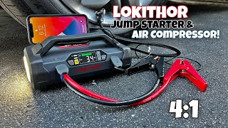 Lokithor Jump Starter amp Tire Inflator  4 in 1  If You Own A Car You Must Have This [upl. by Nirb222]