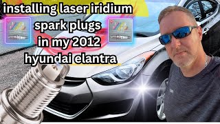 installing NGK Iridium spark plugs in the Hyundai elantra [upl. by Sella]