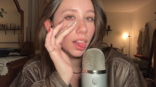 ASMR  Breathy Mouth Sounds amp Tingly Leather Tapping [upl. by Samy754]