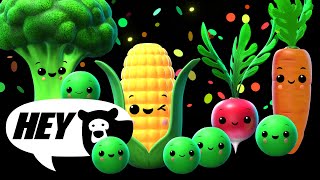 Hey Bear Sensory  Funky Veggies Dance Party  Fun Video with Music New Video [upl. by Infield]