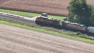 Drone video of Union Pacific train with tanker cars on the Spine Line [upl. by Irik]