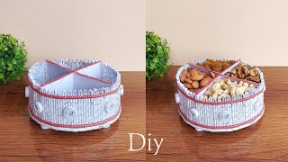 How to make Newspaper basket  Best out of waste ideas [upl. by Tova]