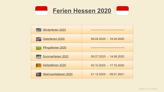 Ferien Hessen 2020 [upl. by Enidlarej916]