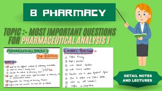 Pharmaceutical Analysis 1 Most IMP Questions ❓ 📚 For 1st Sem  B PHARMACY 2024✅ free pdf download [upl. by Secnarf]