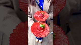 A greengrocers serious strawberry flower crepe japan food shorts love world japanesefood [upl. by Anneirb]