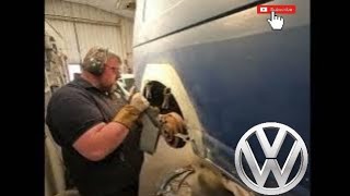 Volkswagen transporter t5 gets a new arch welded in lots of filler and rust [upl. by Wearing]